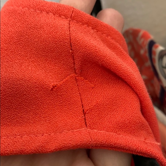 Free people red orange lace up back tank top - Picture 6 of 8